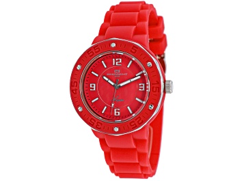 Picture of Oceanaut Women's Acqua Red Dial, Red Silicone Strap Watch