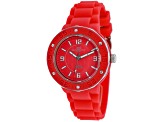 Oceanaut Women's Acqua Red Dial, Red Silicone Strap Watch