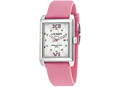 Locman Men's Classic Pink Silicone Strap Watch