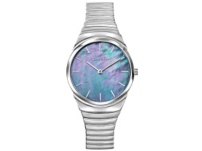Mathey Tissot Women's Classic Blue Mother-Of-Pearl Dial Stainless Steel Watch