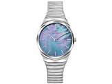 Mathey Tissot Women's Classic Blue Mother-Of-Pearl Dial Stainless Steel Watch