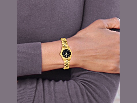 Ladies Charles Hubert IP-plated Stainless 26mm Black Dial Watch