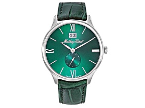 Mathey Tissot Men's Edmond Green Dial Green Leather Strap Watch