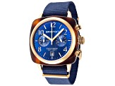 Briston Men's Clubmaster 40mm Quartz Blue Dial Blue Nylon Strap Watch