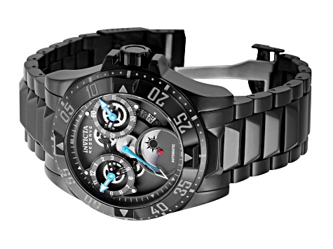 Invicta Reserve Excursion 49.5mm Gunmetal Dial Black Stainless Steel Bracelet Automatic Watch