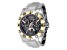 Invicta Reserve Excursion 49.5mm Gunmetal Dial Yellow Bezel Stainless Steel Bracelet Quartz Watch