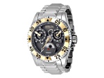 Invicta Reserve Excursion 49.5mm Gunmetal Dial Yellow Bezel Stainless Steel Bracelet Quartz Watch