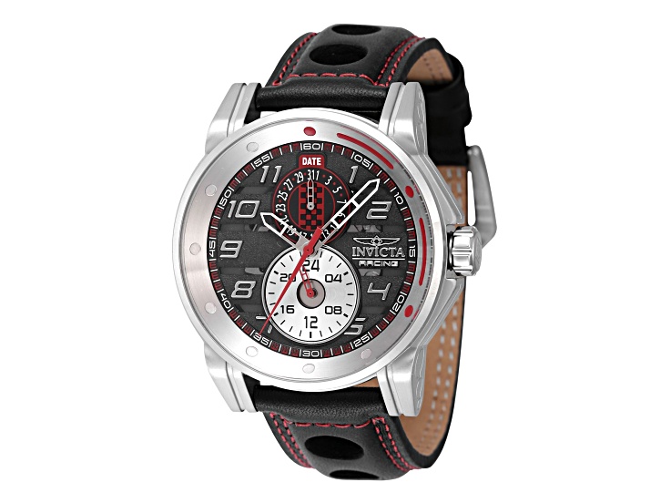 Invicta Invicta Racing 46mm Quartz Black Leather Strap Watch  display picture 1