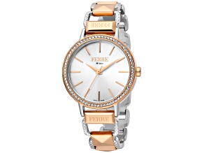 Ferre Milano Women's Classic White Dial Two-tone Stainless Steel Watch