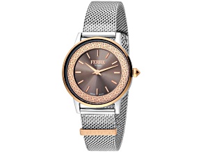 Ferre Milano Women's Classic Brown Dial Stainless Steel Watch