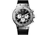 Christian Van Sant Men's Monarchy Black Dial, Gray Bezel, Black Rubber Strap Watch