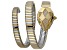 Just Cavalli Women's Glam Chic Snake White Dial, Two-tone Yellow Stainless Steel Watch