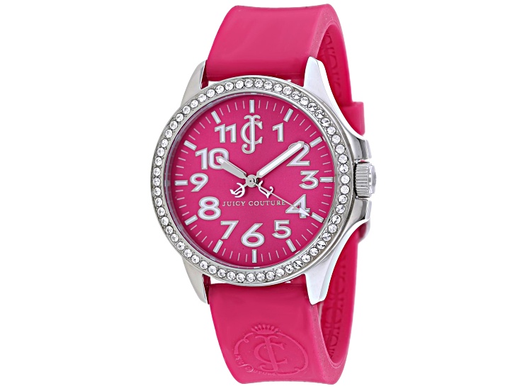 Juicy Couture Jetsetter 38mm Pink Silicone Strap Pink Dial  display picture 1