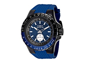 Invicta Aviator 50mm Blue Dial Silicone Band Quartz Watch