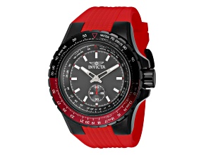 Invicta Aviator 50mm Gunmetal Dial Silicone Band Quartz Watch