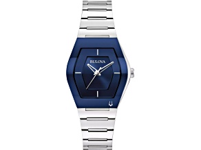 Bulova Women's Gemini Blue Dial, Stainless Steel Watch