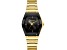 Bulova Women's Gemini Black Dial, Yellow Stainless Steel Watch