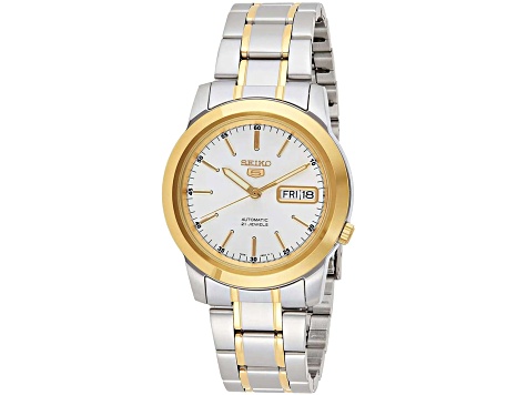 Seiko Men's Classic Yellow Bezel Two-tone Stainless Steel Watch