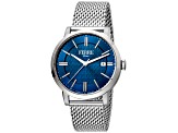 Ferre Milano Men's Classic Blue Dial Stainless Steel Watch