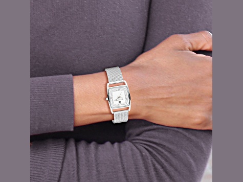 Charles Hubert Stainless Steel White Dial Milanese Band 