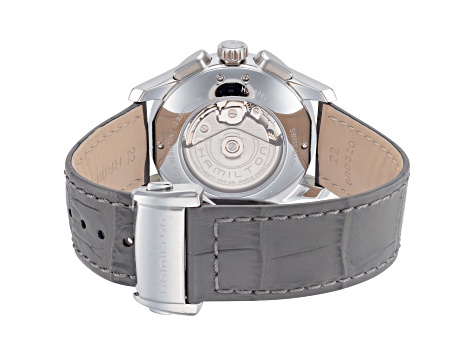 Hamilton Men's Jazzmaster 42mm Automatic Gray Leather Strap Watch