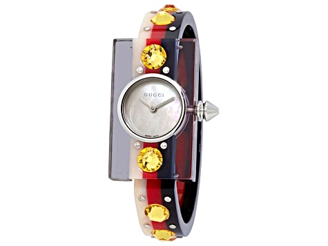 Gucci Classic 24mm Multi-color Resin Bracelet Mother Of Pearl Dial