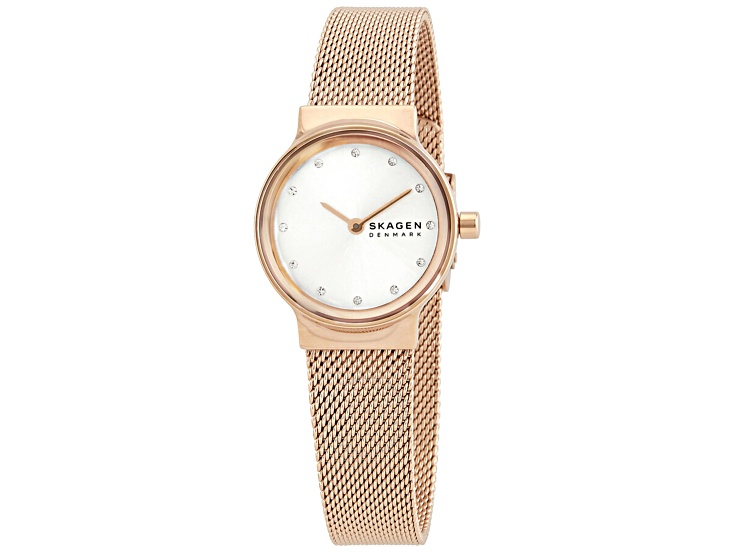 Skagen Women's Freja White Dial, Rose Stainless Steel Watch