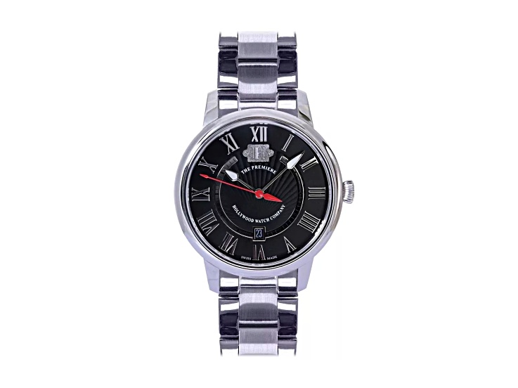 Hollywood Watch Company "The Wilshire" Black Dial Stainless Steel Watch