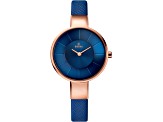 Obaku Women's Sol Blue Dial Blue Leather Strap Watch