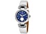 Roberto Bianci Women's Alessandra Blue Dial, White Leather Strap Watch