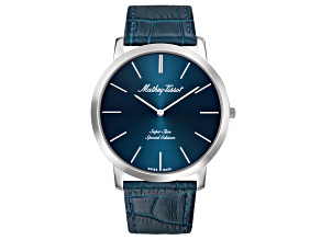 Mathey Tissot Men's Cyrus Blue Leather Strap Watch