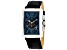 Christian Van Sant Men's Prodigy Black Dial with Blue Accents, White Bezel, Black Leather Watch