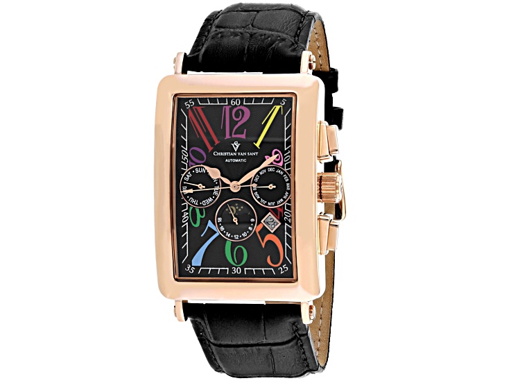 Christian Van Sant Men's Prodigy Black Dial, Multi-color Accents