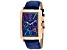 Christian Van Sant Men's Prodigy Blue Dial, Multi-color Accents, Rose Bezel, Blue Leather Watch