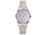 Mathey Tissot Women's Classic White Dial Rose Two-tone Stainless Steel Watch