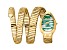 Just Cavalli Women's Snake Green and White Dial, Yellow Stainless Steel Watch