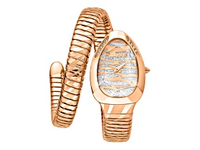 Just Cavalli Women's Snake Two-tone Dial, Rose Stainless Steel Watch