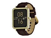 Wrangler Smart Watch Square Antique Gold Tone with Brown Pebble Grain Strap