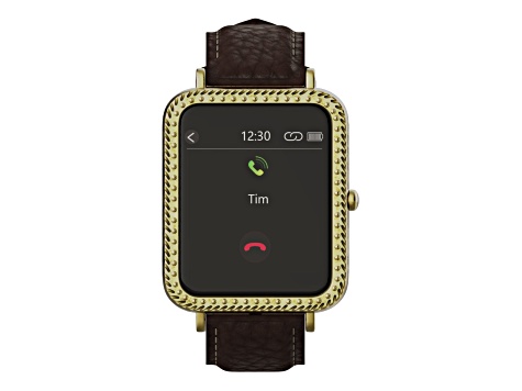 Wrangler Smart Watch Square Antique Gold Tone with Brown Pebble Grain Strap