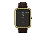 Wrangler Smart Watch Square Antique Gold Tone with Brown Pebble Grain Strap