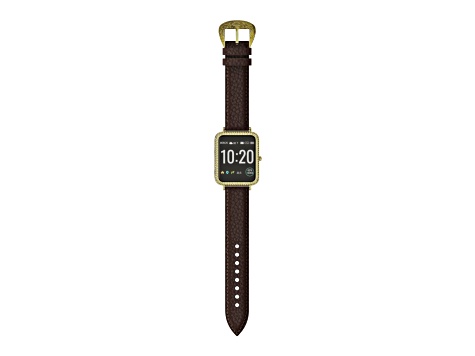 Wrangler Smart Watch Square Antique Gold Tone with Brown Pebble Grain Strap
