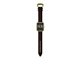 Wrangler Smart Watch Square Antique Gold Tone with Brown Pebble Grain Strap