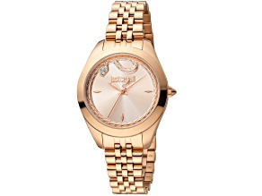 Just Cavalli Women's Snake Rose Dial, Rose Stainless Steel Watch