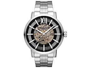 Thomas Earnshaw Men's Grand Horizon Skeleton 46mm Automatic Gray Dial Stainless Steel Watch