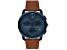 Movado Men's Bold Thin Blue Dial, Brown Leather Strap Watch