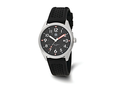 Charles Hubert Stainless Steel Black Dial Watch