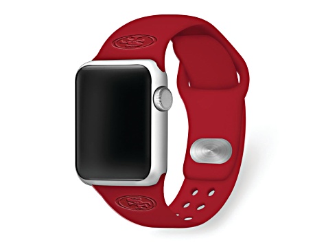 Gametime San Francisco 49ers Red Debossed Silicone Apple Watch Band 42/44mm M/L. Watch not included.