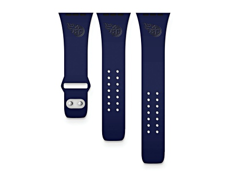 Gametime Tennessee Titans Navy Debossed Silicone Apple Watch Band (42/44mm M/L). Watch not included.