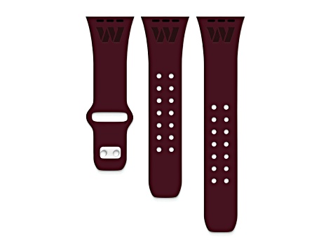 Gametime Washington Commanders Debossed Silicone Apple Watch Band (42/44mm M/L). Watch not included.