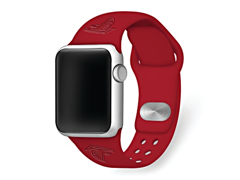 Gametime Atlanta Falcons Red Debossed Silicone Apple Watch Band (42/44mm M/L). Watch not included.